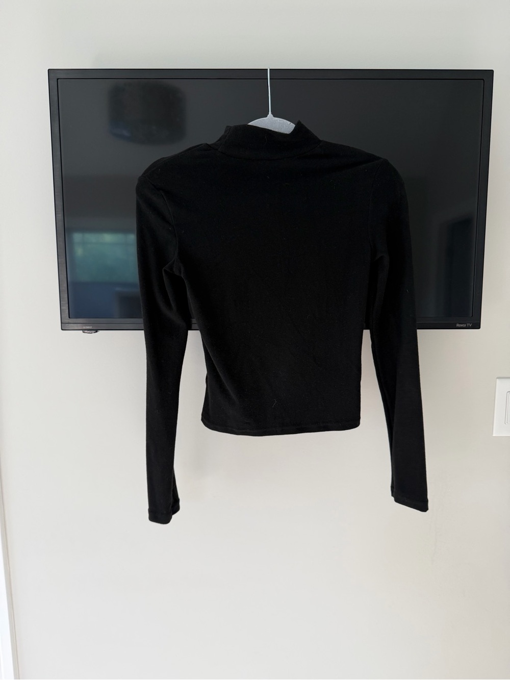 Classic Black Long-Sleeve Mock Neck Top